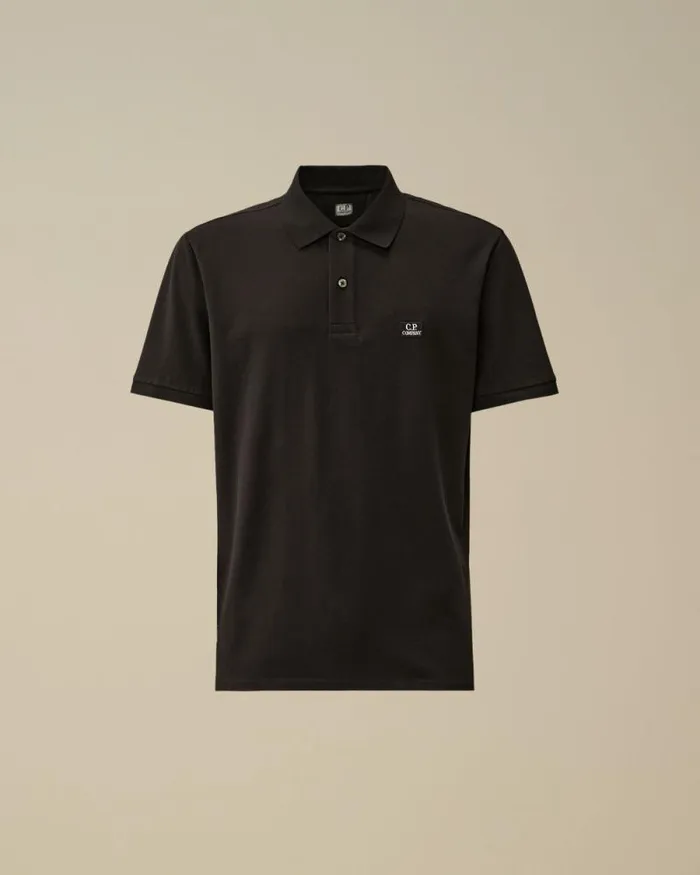 CP Company Tshirts and Polo Stretch Piquet Logo Polo Black 8211 Man