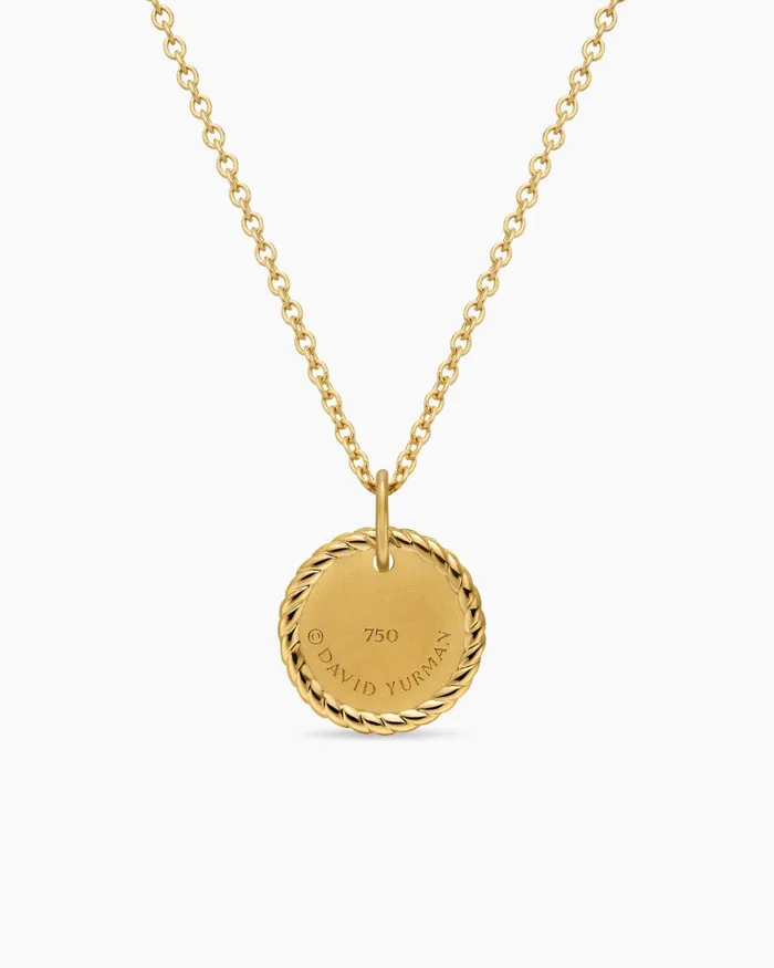 Cable Collectibles Pav Plate Necklace In 18K Yellow Gold With Diamonds 11mm Women David Yurman Pendant