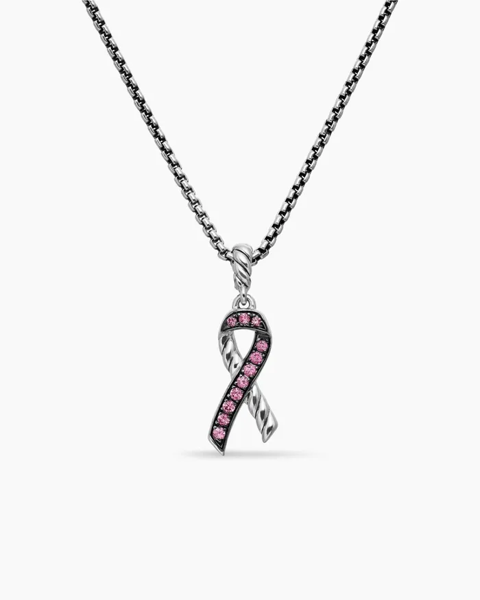 Cable Collectibles Ribbon Necklace In Sterling Silver With Pink Sapphires 244mm Women David Yurman Pendant Cable Collectibles Ribbon Necklace In Sterling Silver With Pink Sapphires 244mm Women David Yurman Pendant