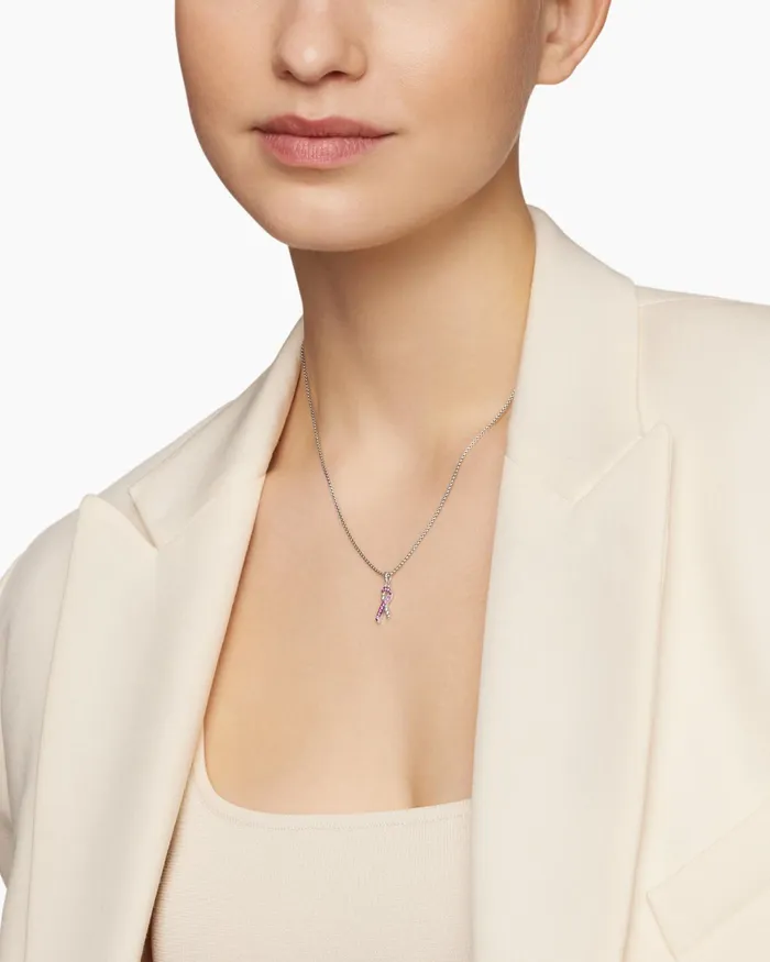 Cable Collectibles Ribbon Necklace In Sterling Silver With Pink Sapphires 244mm Women David Yurman Pendant