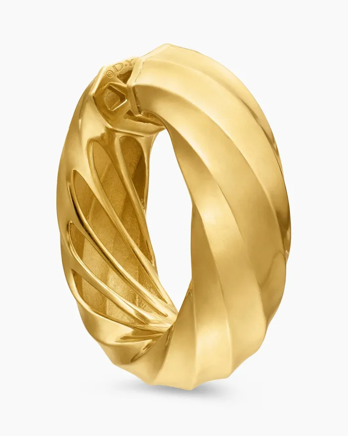 Cable Edge Hoop Earrings In 18K Yellow Gold 289mm Women David Yurman Hoop Cable Edge Hoop Earrings In 18K Yellow Gold 289mm Women David Yurman Hoop