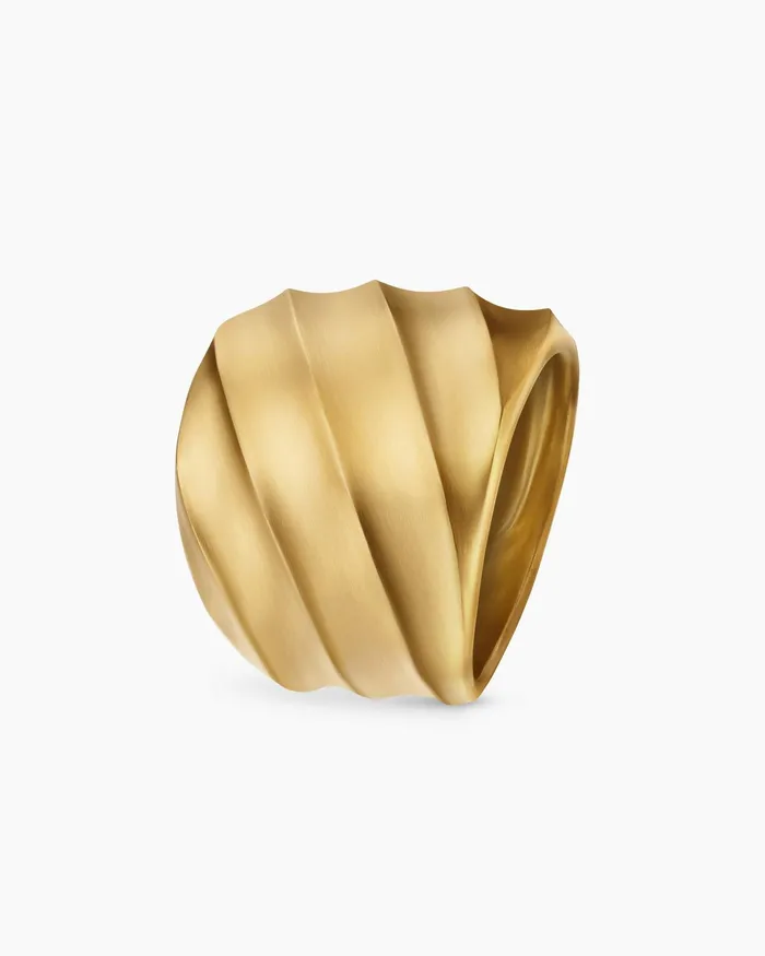 Cable Edge Saddle Ring In 18K Yellow Gold 188mm Women David Yurman Statement Cable Edge Saddle Ring In 18K Yellow Gold 188mm Women David Yurman Statement