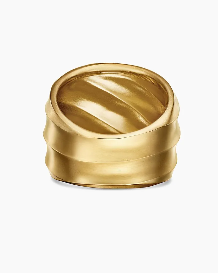 Cable Edge Saddle Ring In 18K Yellow Gold 188mm Women David Yurman Statement Cable Edge Saddle Ring In 18K Yellow Gold 188mm Women David Yurman Statement