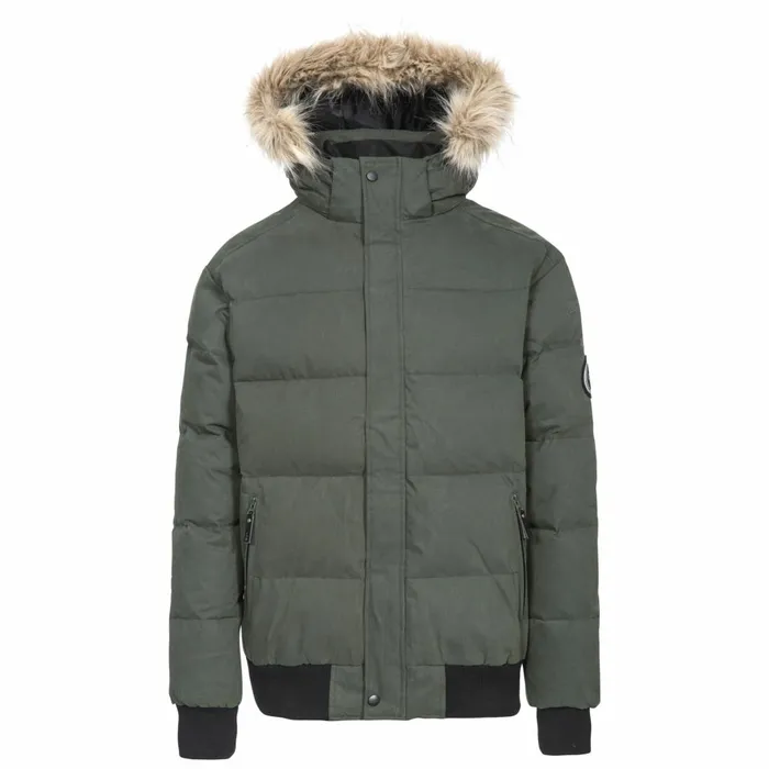Calgary DLX Hooded Down Jacket Olive Men Trespass Down Jackets