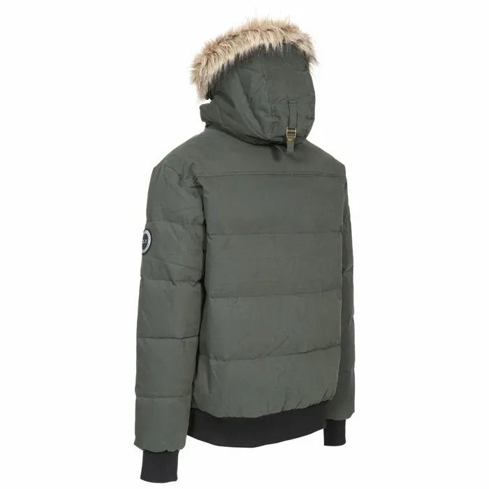Calgary DLX Hooded Down Jacket Olive Men Trespass Down Jackets