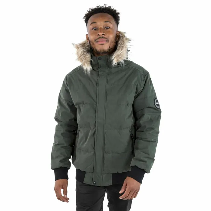 Calgary DLX Hooded Down Jacket Olive Men Trespass Down Jackets