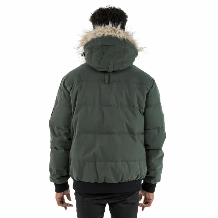 Calgary DLX Hooded Down Jacket Olive Men Trespass Down Jackets