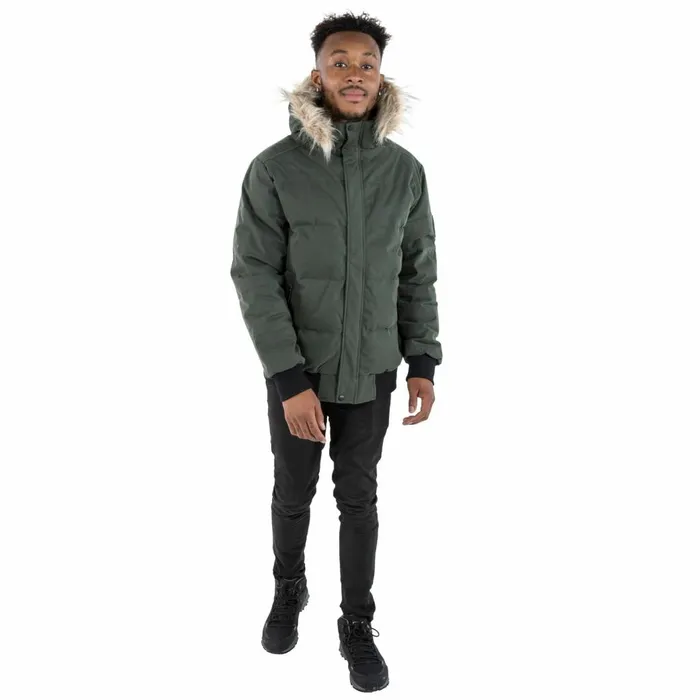 Calgary DLX Hooded Down Jacket Olive Men Trespass Down Jackets