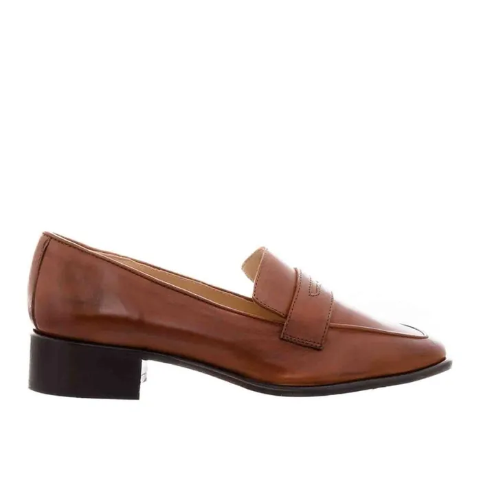 Carl Scarpa Angeilca Tan Leather Penny Loafers Women Bestselling