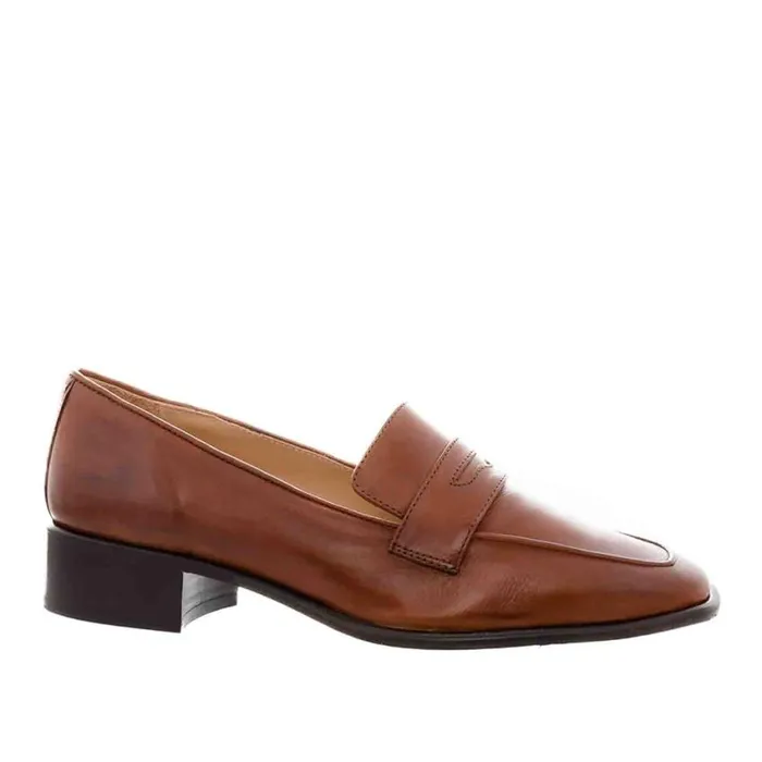 Carl Scarpa Angeilca Tan Leather Penny Loafers Women Bestselling