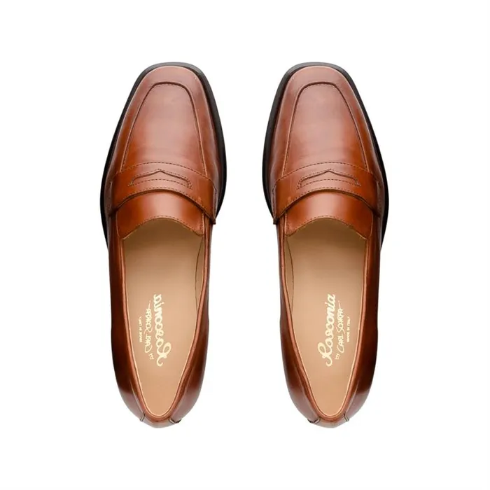 Carl Scarpa Angeilca Tan Leather Penny Loafers Women Bestselling