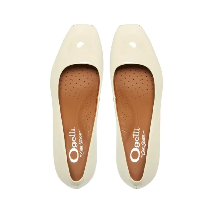 Carl Scarpa Medola Off White Patent Leather Courts Women Court Shoes