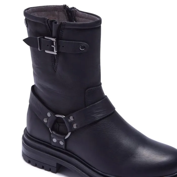 Carl Scarpa Molize Black Leather Ankle Boots Women Leather Ankle Boots