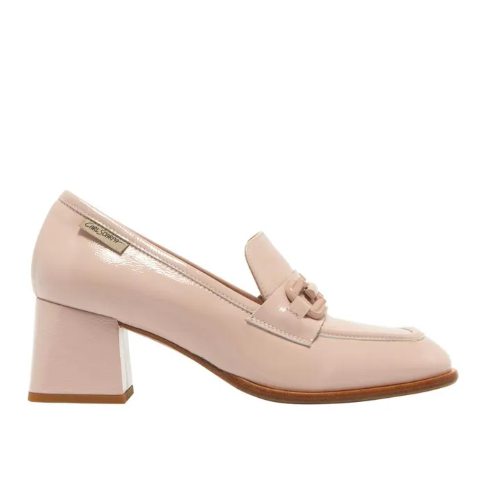 Carl Scarpa Senso Blush Leather Block Heel Loafers Women Bestselling