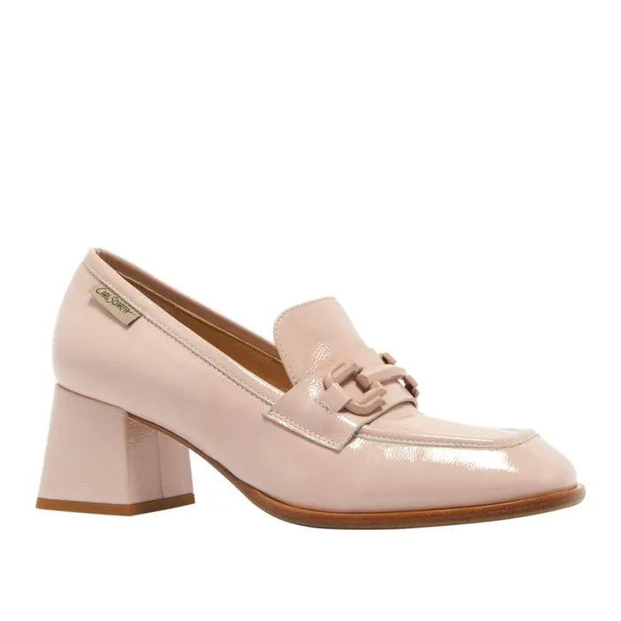 Carl Scarpa Senso Blush Leather Block Heel Loafers Women Bestselling