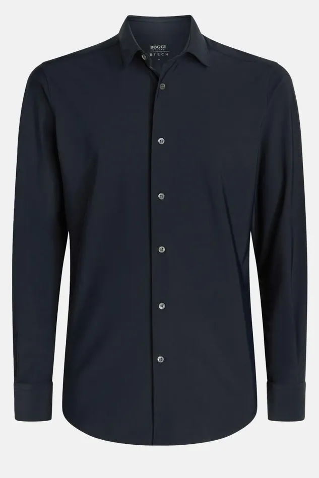 Casual Shirts Men Boggi Milano Navy Stretch Nylon Slim Fit Shirt Navy Blue Casual Shirts Men Boggi Milano Navy Stretch Nylon Slim Fit Shirt Navy Blue