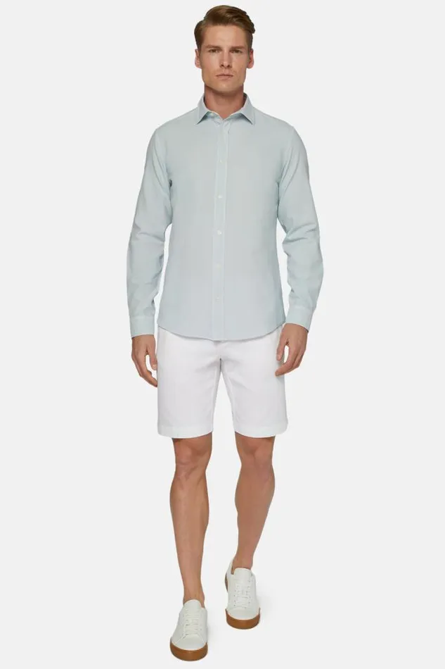 Casual Shirts Men Boggi Milano Regular Fit Sky Blue Cotton Shirt Light Blu