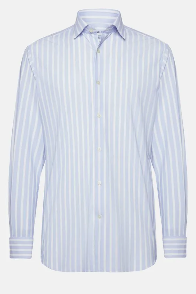 Casual Shirts Men Boggi Milano Slim Fit Sky Blue Shirt In Stretch Nylon Light Blu Casual Shirts Men Boggi Milano Slim Fit Sky Blue Shirt In Stretch Nylon Light Blu