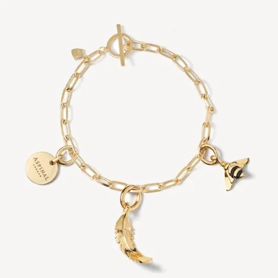 Chain Bracelet 18ct Gold On Sterling Silver Women Aspinal Of London Bangles and Bracelets