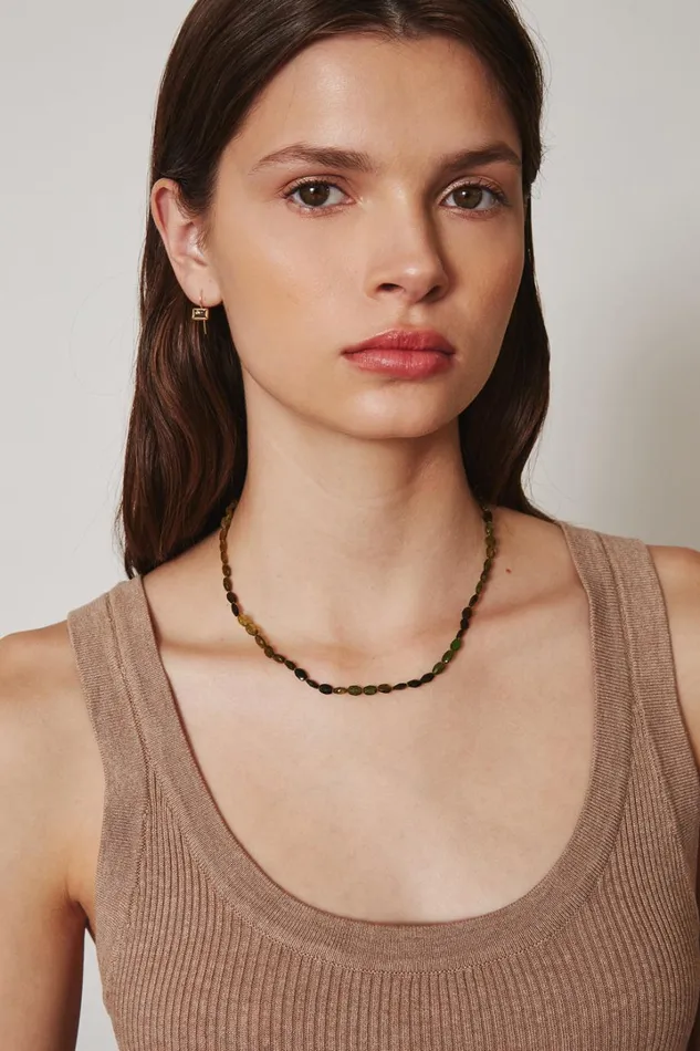 Chan Luu 14k Fine Women 14k Green Tourmaline Petra Necklace