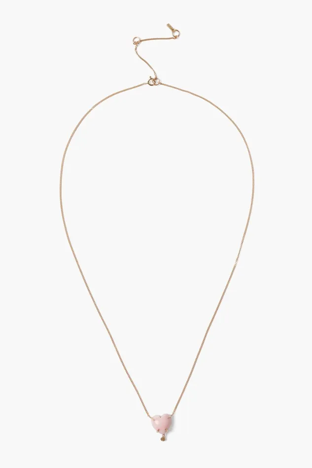 Chan Luu 14k Fine Women 14k Heart Necklace Pink Opal