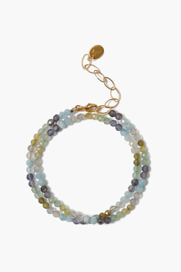 Chan Luu Bracelets Women Aurora Double Naked Wrap Bracelet Green Mix