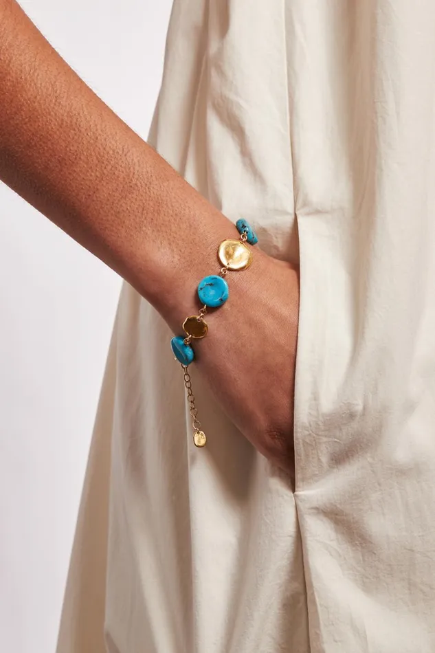 Chan Luu Bracelets Women Coin Bracelet Turquoise