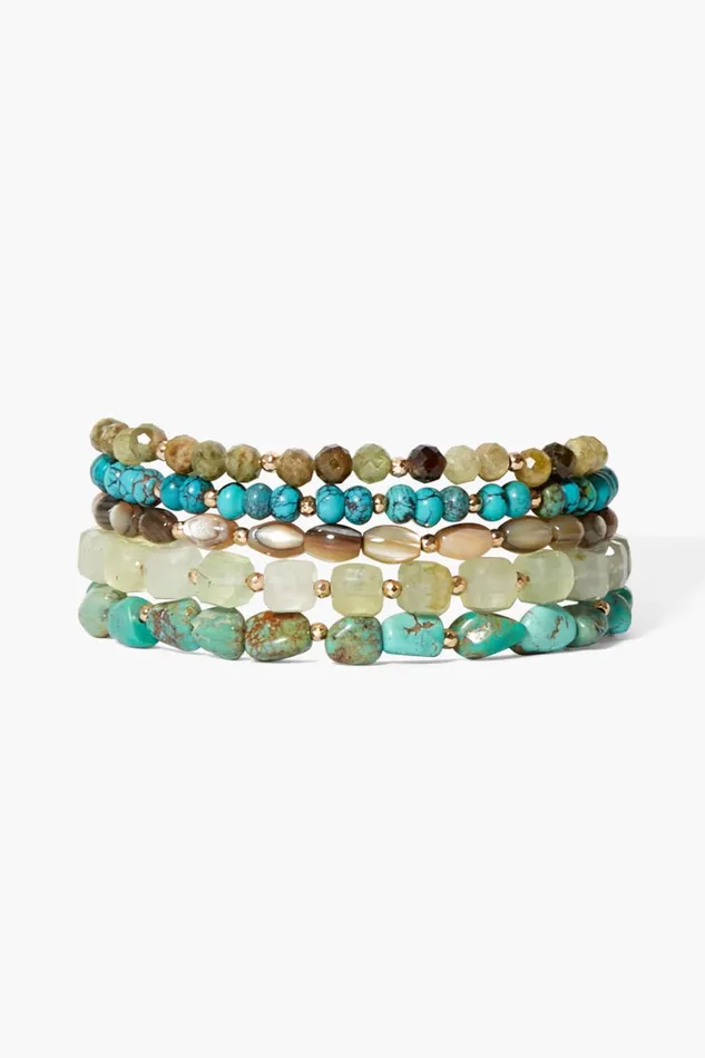 Chan Luu Bracelets Women Keyes Naked Wrap Bracelet Turquoise Mix