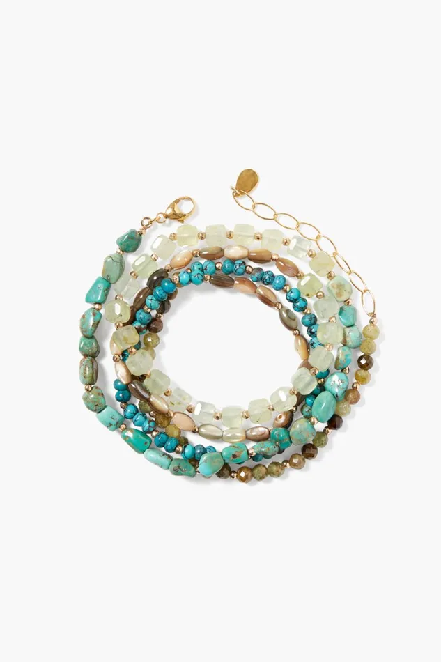 Chan Luu Bracelets Women Keyes Naked Wrap Bracelet Turquoise Mix