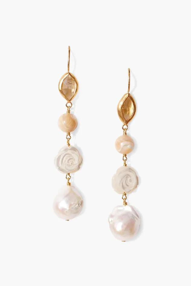 Chan Luu Earrings Women Roseto Tiered Earrings Natural