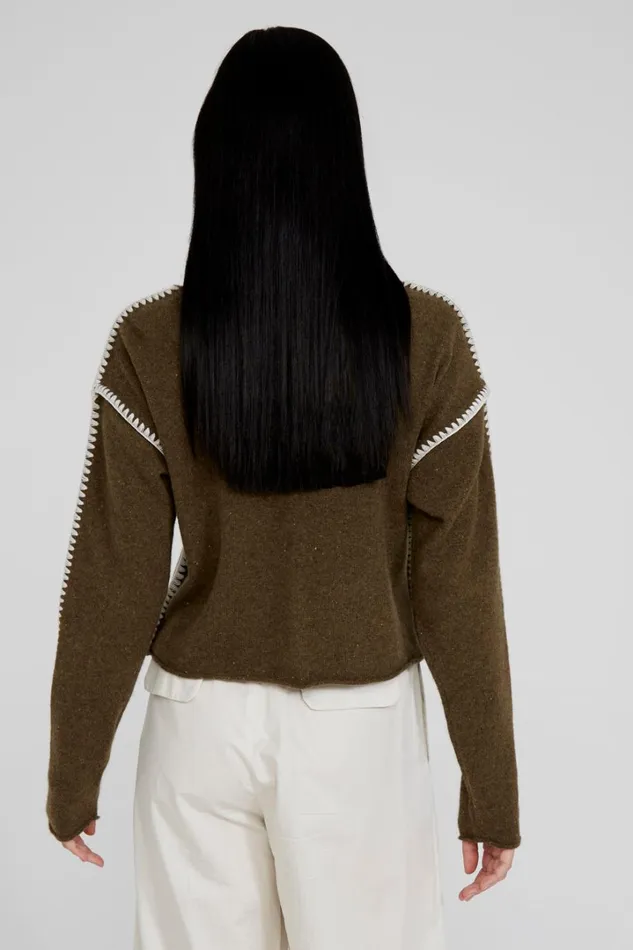 Chan Luu Knitwear Women Laure Cashmere Cardigan Lichen