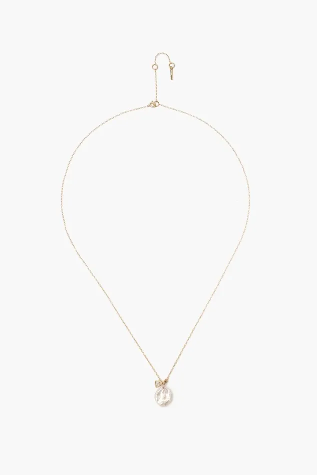 Chan Luu Necklaces Women 14k Keshi Pearl And Sliced Champagne Diamond Necklace