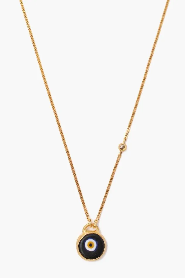 Chan Luu Necklaces Women Black Evil Eye Necklace With Champagne Diamond
