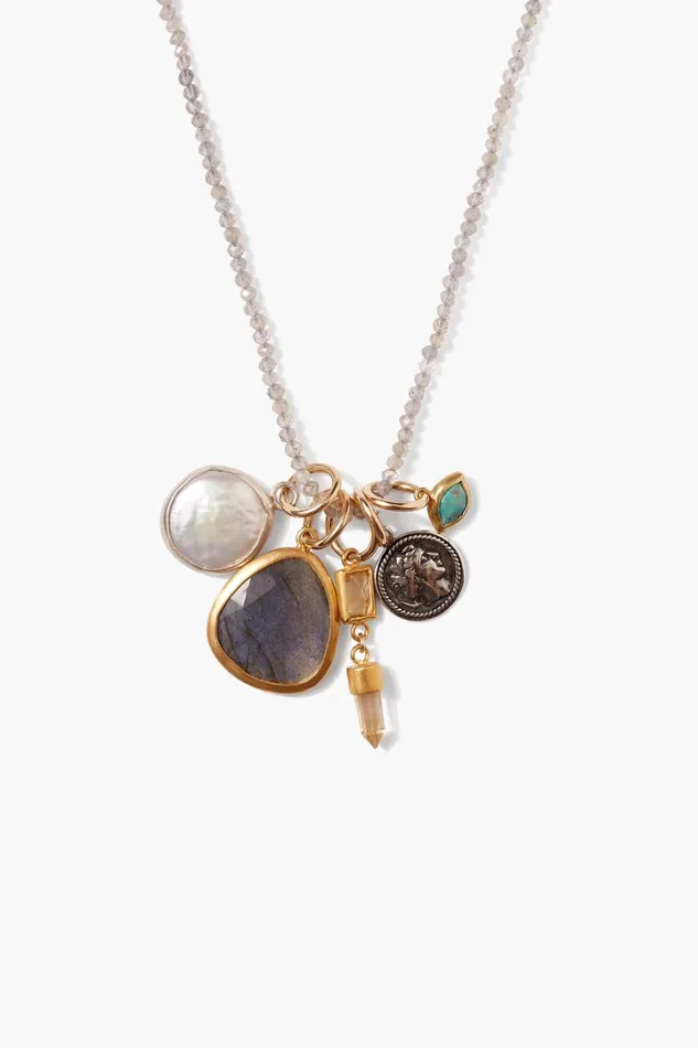 Chan Luu Necklaces Women Hypatia Charm Necklace Labradorite Mix