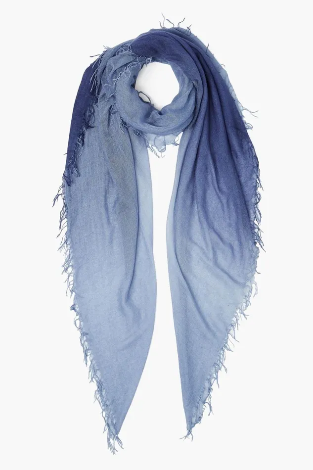 Chan Luu Scarves Women Cashmere And Silk Scarf Crown Blue Tempest Dip Dyed