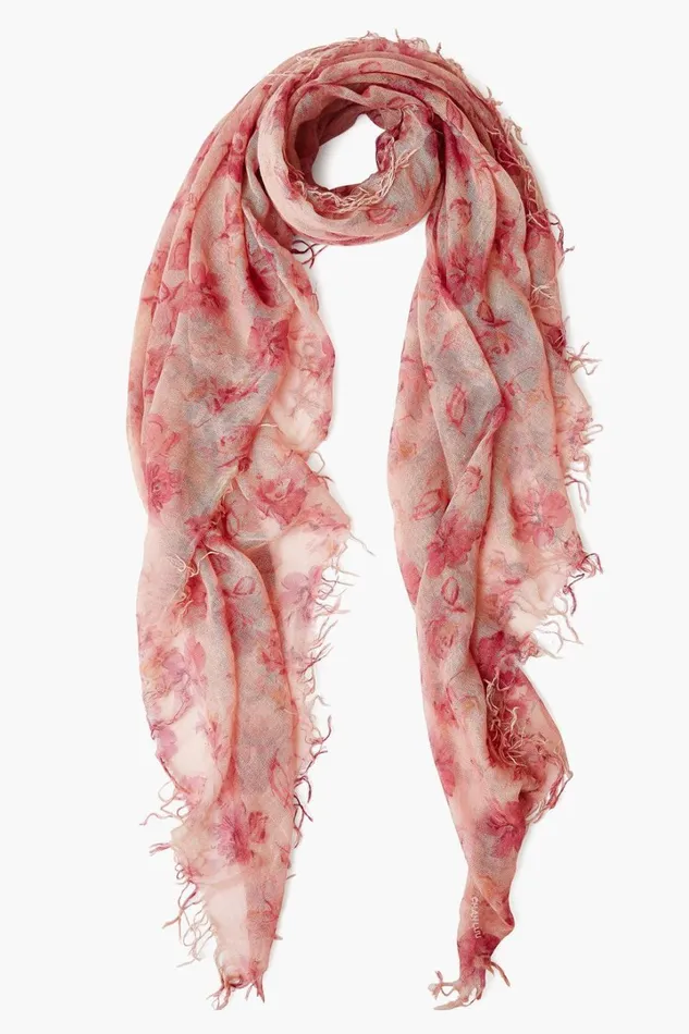 Chan Luu Scarves Women Cashmere And Silk Scarf Mauve French Floral