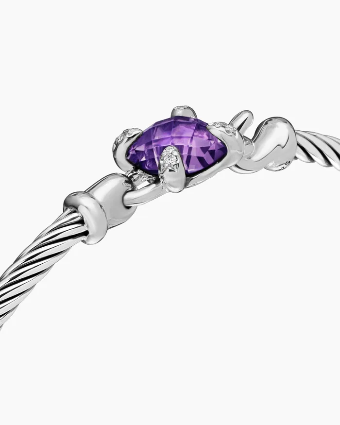 Chatelaine Bracelet In Sterling Silver With Diamonds 3mm Women David Yurman Bangle