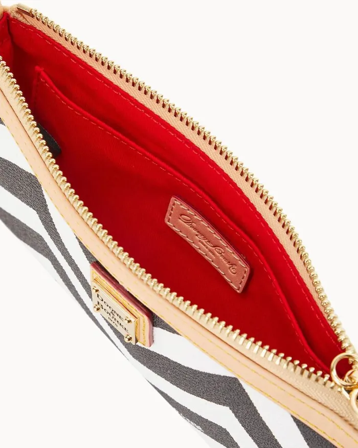 Chevron Large Slim Wristlet Black Women Dooney and Bourke Wallets Chevron Large Slim Wristlet Black Women Dooney and Bourke Wallets