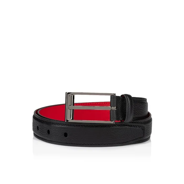 Christian Louboutin Belts Men Bizzbelt Belt 8211 Grained Calf Leather 8211 Black