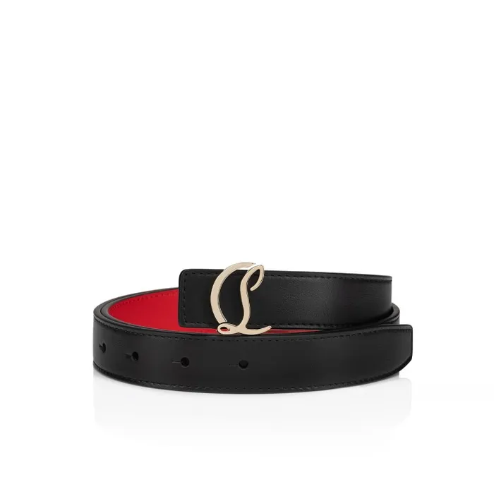 Christian Louboutin Belts Women CL Logo Belt 8211 Calf Leather 8211 Black