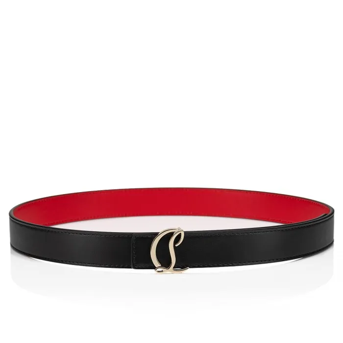 Christian Louboutin Belts Women CL Logo Belt 8211 Calf Leather 8211 Black