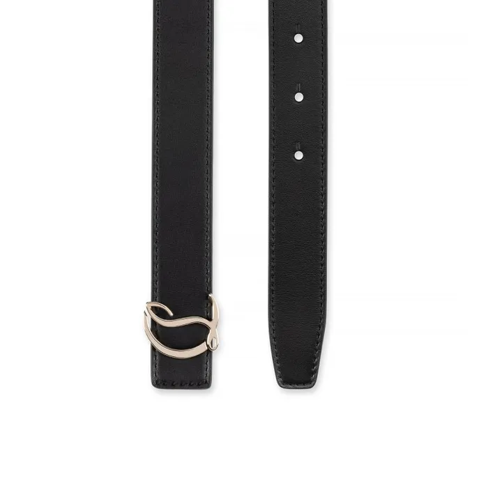 Christian Louboutin Belts Women CL Logo Belt 8211 Calf Leather 8211 Black
