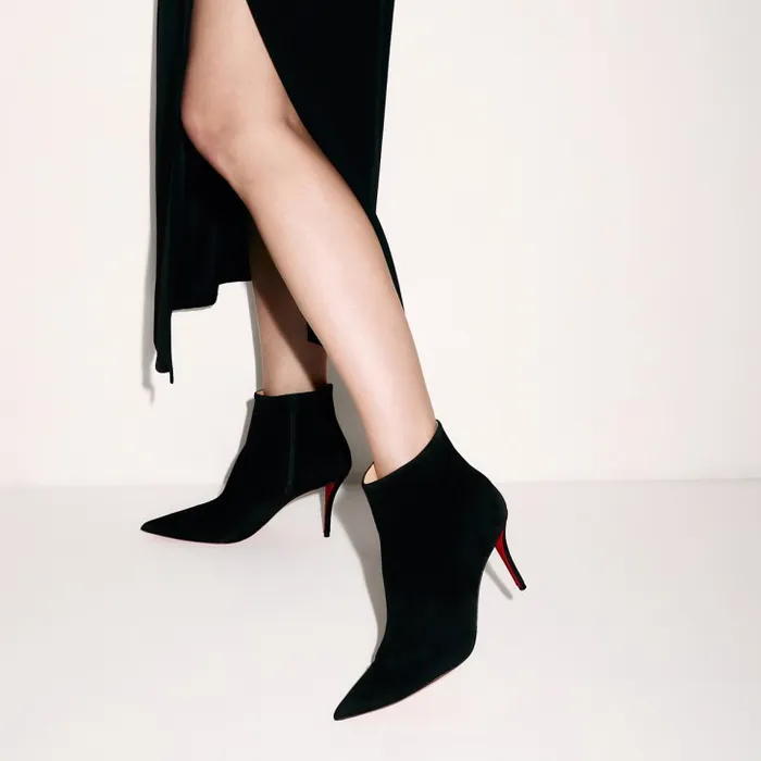 Christian Louboutin Boots Women So Apostropha Booty 80 Mm Low Boots 8211 Veau Velours 8211 Black Christian Louboutin Boots Women So Apostropha Booty 80 Mm Low Boots 8211 Veau Velours 8211 Black