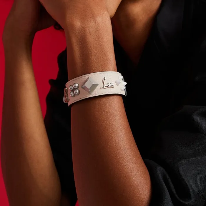 Christian Louboutin Bracelets Women Paloma Bracelet 8211 Grained Calf Leather And Spikes Loubinthesky 8211 Leche Christian Louboutin Bracelets Women Paloma Bracelet 8211 Grained Calf Leather And Spikes Loubinthesky 8211 Leche