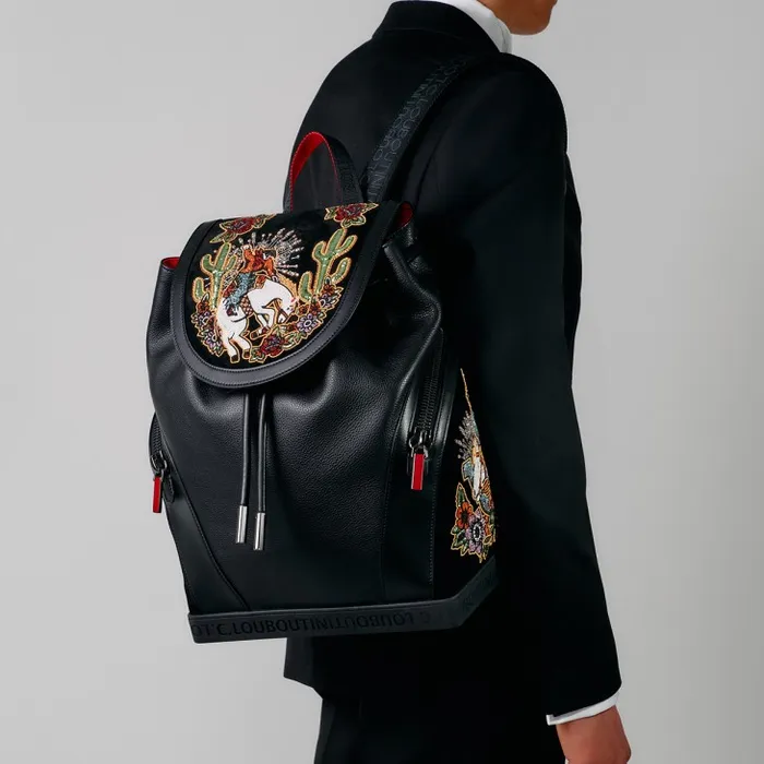 Christian Louboutin Crossbody Bags Men Explorafunk Backpack 8211 Calf Leather Giddy Embroidered 8211 Black Christian Louboutin Crossbody Bags Men Explorafunk Backpack 8211 Calf Leather Giddy Embroidered 8211 Black