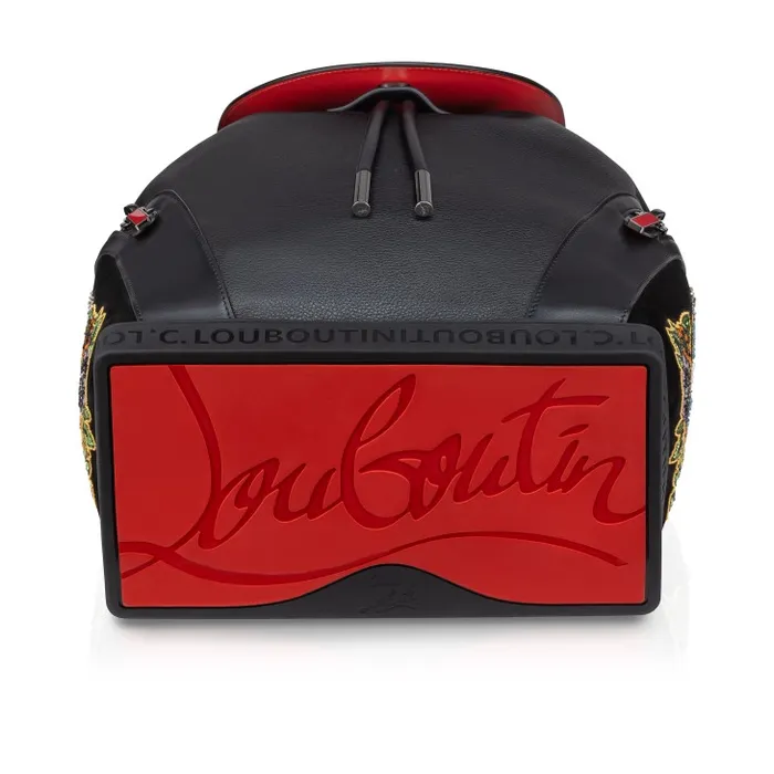 Christian Louboutin Crossbody Bags Men Explorafunk Backpack 8211 Calf Leather Giddy Embroidered 8211 Black