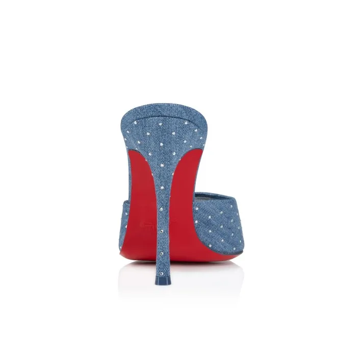 Christian Louboutin Mules Women Me Dolly Plum Strass 100 Mm Mules 8211 Denim And Strass 8211 Denim