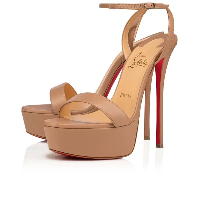Christian Louboutin Platforms Women Loubi Queen Alta 150 Mm Strappy Sandals 8211 Nappa Leather 8211 Blush Christian Louboutin Platforms Women Loubi Queen Alta 150 Mm Strappy Sandals 8211 Nappa Leather 8211 Blush
