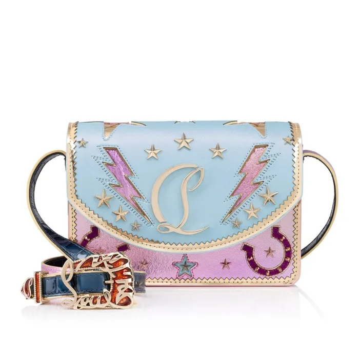 Christian Louboutin Shoulder Bags Women Loubi54 Giddy Crossbody Bag 8211 Calf Leather And Laminated Leather 8211 Mineral