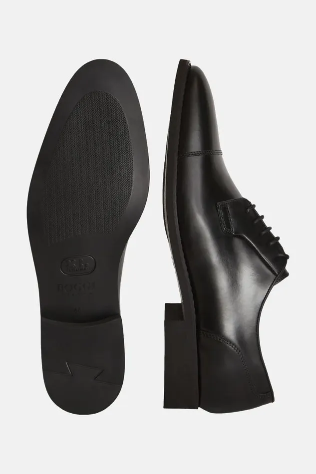 Classic Men Boggi Milano Leather Derby Shoes Black Classic Men Boggi Milano Leather Derby Shoes Black